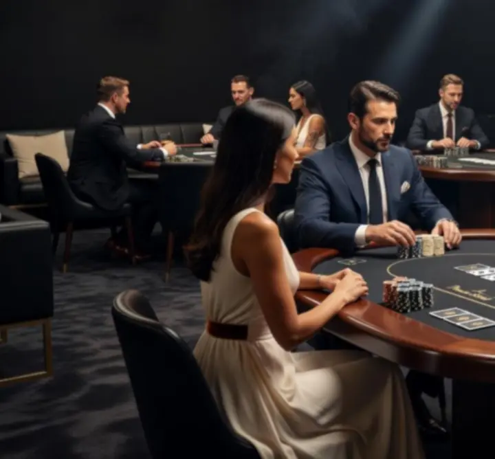 Elegáns pókerasztalok és lounge hangulatú offline póker est